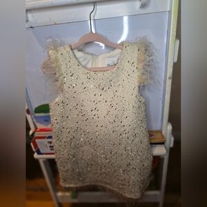 Rare Editions Gold and Cream Dress